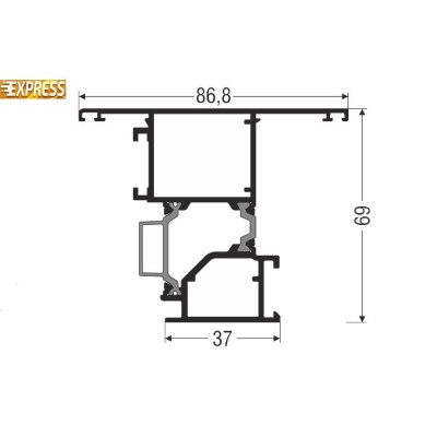 Φύλλο Ανοιγόμενο έξω European Groove S67630 σειράς S67 Smartia Alumil 6m σε χρώμα λευκό 9016