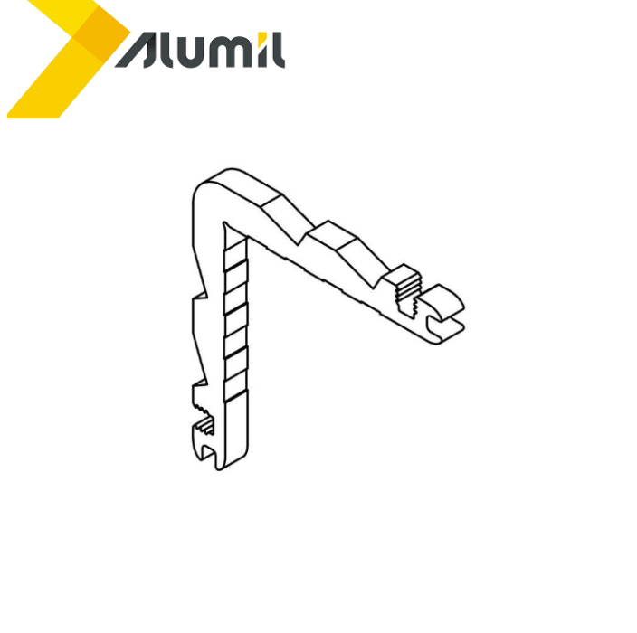 Γωνία σύνδεσης πρεσαριστή 9*6,5mm Alumil 1130906100