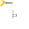 Μονός οδηγός χωρίς φτερό M9294 σειράς Μ9200 Comfort Alumil 6m σε χρώμα λευκό 9016