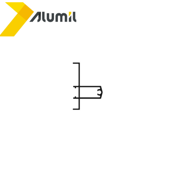 Μονός οδηγός χωρίς φτερό M9294 σειράς Μ9200 Comfort Alumil 6m σε χρώμα λευκό 9016