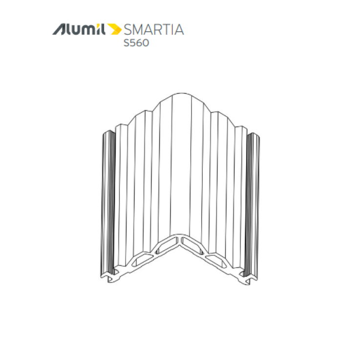 Γωνιά σύνδεσης πρεσαριστή 10,3x100,3mm για οδηγό S558 της σειράς S560 1131110000 Alumil