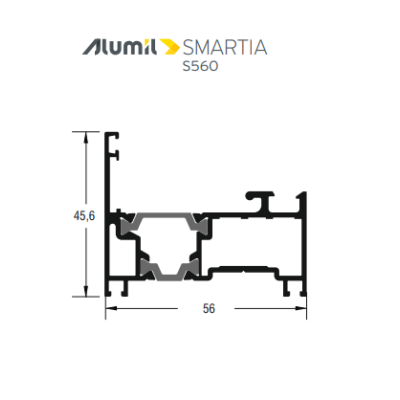 Άγγιστρο Γάντζος συρομένου S552 σειράς S560 Smartia Alumil σε χρώμα λευκό 9016