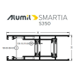 Φύλλο τζαμιού S390 σειράς S350 Smartia Alumil 6m σε χρώμα λευκό 9016