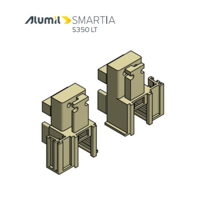 Σετ (ζεύγος) ταπών στενού γάντζου S350 SLIM 3113501700 Alumil