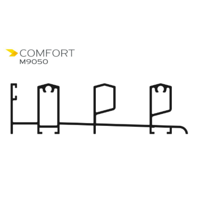 Οδηγός Μ9090 σειράς Μ9050 Comfort Alumil 6m σε χρώμα λευκό 9016