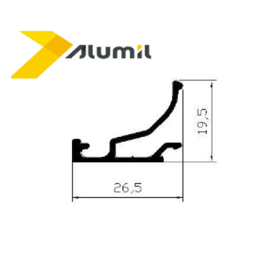 Πηχάκι M946 σειράς Μ940 Alumil 6m σε χρώμα λευκό 9016