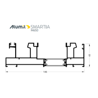 Τριπλός οδηγός επάλληλος M4522Μ σειράς Μ450 Comfort Alumil σε χρώμα λευκό 9016