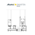 Τριπλός οδηγός επάλληλος M4522Μ σειράς Μ450 Comfort Alumil σε χρώμα λευκό 9016