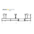Τριπλός οδηγός επάλληλος M4524Μ σειράς Μ450 Comfort Alumil σε χρώμα λευκό 9016
