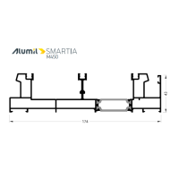 Τριπλός οδηγός επάλληλος M4524Μ σειράς Μ450 Comfort Alumil σε χρώμα λευκό 9016