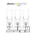 Τριπλός οδηγός επάλληλος M4524Μ σειράς Μ450 Comfort Alumil σε χρώμα λευκό 9016