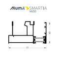 Οδηγός διπλός τζάμι-σίτα M4534 της σειράς M450 Alumil 6m σε χρώμα λευκό 9016