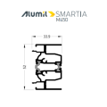 Μπινί φιλητού M4566 της σειράς M450 Alumil 6m σε χρώμα λευκό 9016
