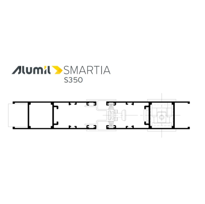Φύλλο πατζουριού S364 σειράς S350 Smartia Alumil 6m σε χρώμα λευκό 9016