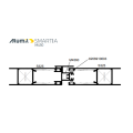 Μπινί φιλητού παντζουριού M4560 της σειράς M450 Alumil 6m σε χρώμα λευκό 9016