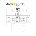Μπινί φιλητού παντζουριού M4560 της σειράς M450 Alumil 6m σε χρώμα λευκό 9016