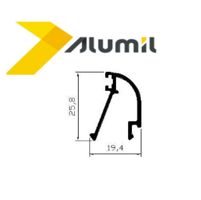 Πηχάκι M9112 6m Σειράς M9300 Alumil Comfort σε χρώμα λευκό 9016
