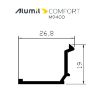Πηχάκι M9313 σειράς Μ9400 Alumil Comfort 6m σε χρώμα λευκό 9016 (κουραγκλέ οροφής)