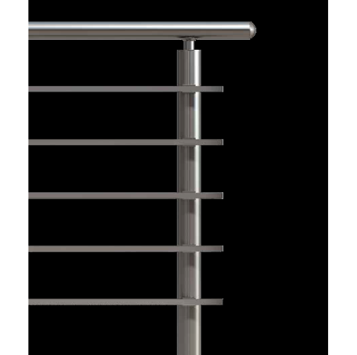 Κάγκελα αλουμινίου τύπου INOX F50 Accord Tubular Aluminco (τιμή τρέχοντος μέτρου)