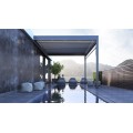 Κινητή βιοκλιματική πέργκολα GLM HELLAS (Alumil) PG 120P Mykonos (διαστάσεων προβολή 5m πλάτος 3m και ύψος 3m με led φωτισμό ) χρώμα Structura