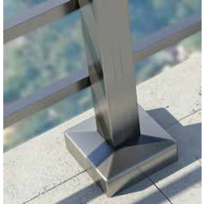 Κάγκελα αλουμινίου τύπου INOX F50 Accord Square Aluminco