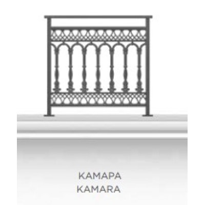 Παραδοσιακό κάγκελο Aluminco 55-02 (ΚΑΜΑΡΑ) σε RAL 9005 Mat
