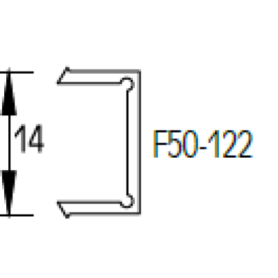 Καπάκι για τετράγωνη κολώνα 40*40 F50-102 μήκος 5,80m. Aluminco  F50-122 βέργα 5,80m.