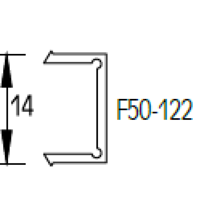Καπάκι για τετράγωνη κολώνα 40*40 F50-102 μήκος 5,80m. Aluminco  F50-122 βέργα 5,80m.