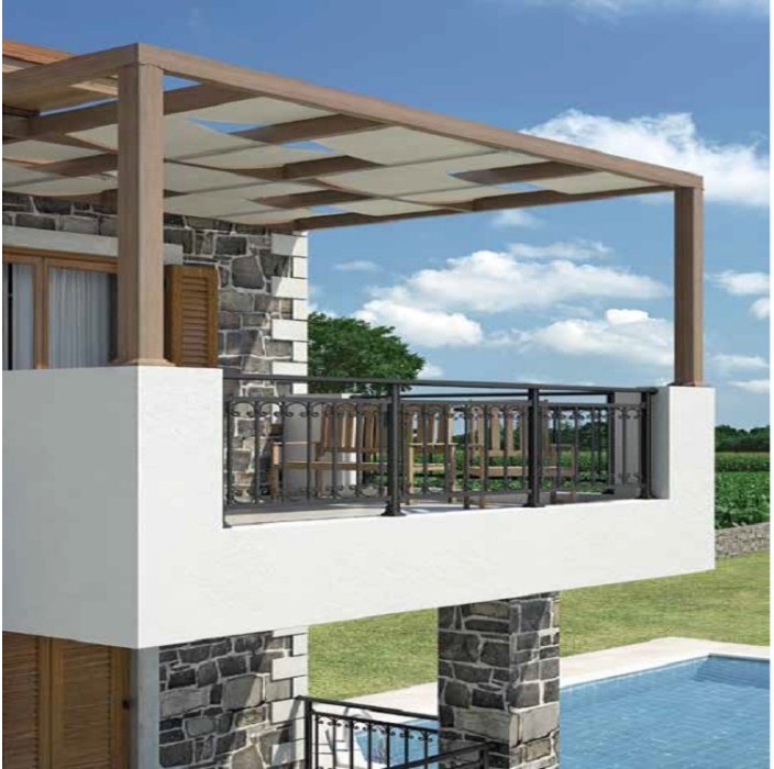 Πέργκολα Modern Aluminco σε χρώμα λευκό,διαστάσεων 500x300, ύψους 3 μέτρων