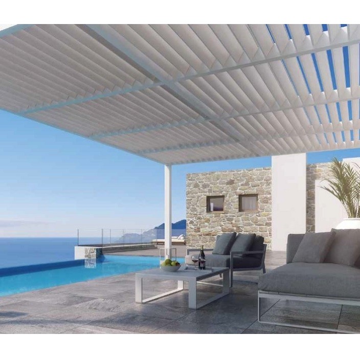 Πέργκολα Modern Aluminco σε χρώμα λευκό,διαστάσεων 500x300, ύψους 3 μέτρων