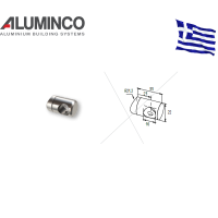 Σύνδεσμος κολώνας F50-100 για κάγκελα αλουμινίου τύπου INOX Aluminco 4312