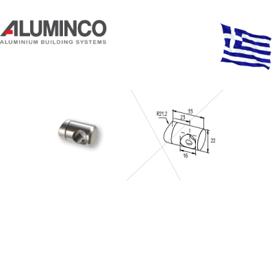 Σύνδεσμος κολώνας F50-100 για κάγκελα αλουμινίου τύπου INOX Aluminco 4312 σε Ral 9005 Mat