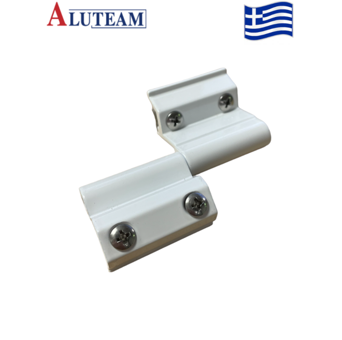 Μεντεσές inox με λαμάκι CE M-100 Aluteam σε χρώμα λευκό (χωρίς πουκάμισο)