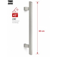 Λαβή Εξώπορτας Αλουμινίου BEST 13C Λοξή - Μήκος 60 cm - Ανοδίωση Inox