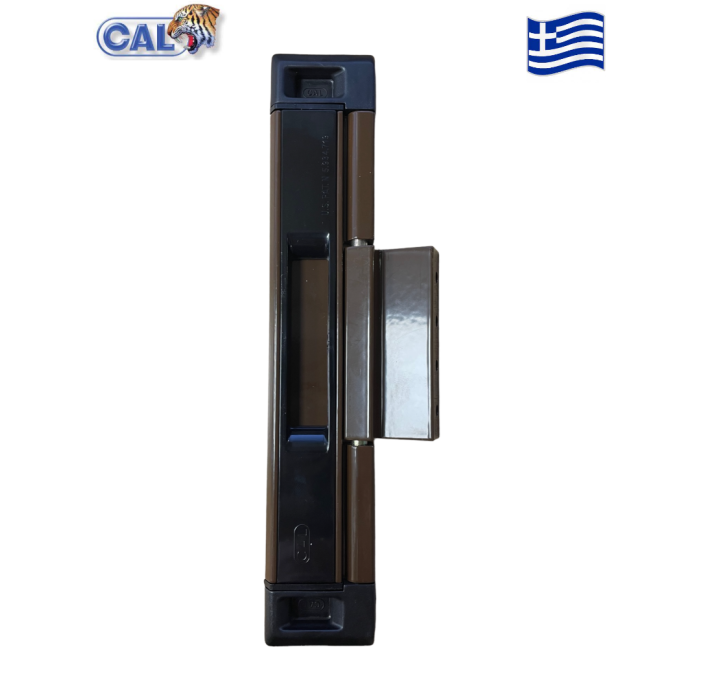 Κλειδαριά ασφάλεια CAL Doublex Classic με πείρο για συρόμενα κουφώματα για πόρτες και παράθυρα καφέ