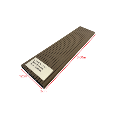 Τάβλα Συνθετικής περίφραξης DECK WPC 12 Καφέ Maron Dedron 20x120x3600mm κωδ. 2006-12 (τιμή βέργας)