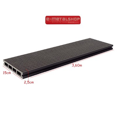 Συνθετικό πάτωμα DECK WPC γκρι σκούρο 25x150x3600mm (η τιμή αφορά το τετραγωνικό μέτρο) κωδ. BCP-03