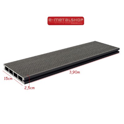 Συνθετικό πάτωμα DECK WPC γκρι ανοιχτό 25x150x3900mm (η τιμή αφορά το τετραγωνικό μέτρο)