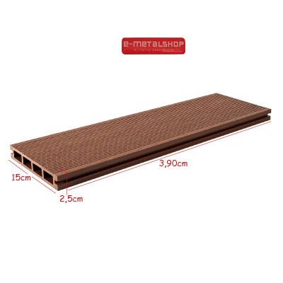 Συνθετικό πάτωμα  DECK  WPC καφέ ανοιχτό 25x150x3900mm (η τιμή αφορά το τετραγωνικό μέτρο COM54)