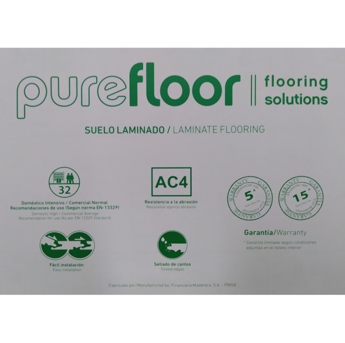 Δάπεδο laminate Pausa purefloor Finsa 8mm (τιμή τετραγωνικού)