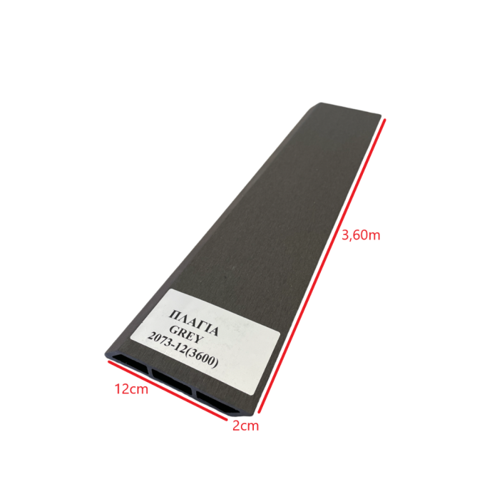 Τάβλα Συνθετικής περίφραξης DECK WPC 12 Γκρι Dedron 20x120x3600 (λοξή βέργα) κωδ. 2073-12 (τιμή βέργας)