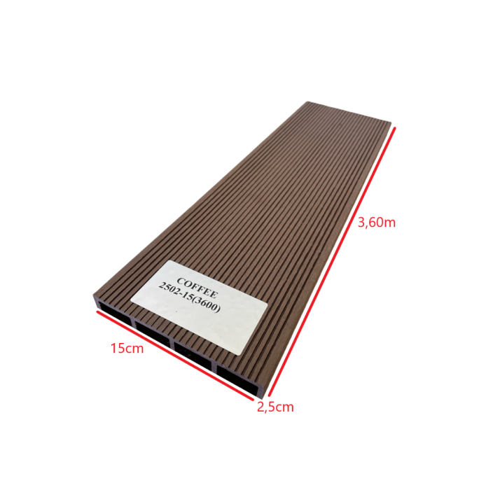 Τάβλα Συνθετικής περίφραξης WPC 2502-15 Καφέ Coffee Dedron 25x150x3600mm κωδ. 2502-15 (τιμή βέργας)