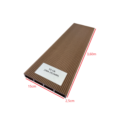 Τάβλα Συνθετικής περίφραξης WPC 2504-15 Teak Dedron 25x150x3600mm κωδ. 2504-15 (τιμή βέργας)