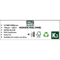 Σανίδα ηχομονωτική (Acoustic wall panel I) 21x600x2800 πηχάκια με καπλαμά χρώμα λαδί κωδ. K3 τιμή φύλλου 1,68m2