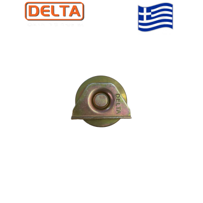 Ράουλο (ρόδα) Φ60 ,σχήμα U (για στρογγυλό)  Delta ,με βάση χωνευτή (Σκάφη), για αυλόπορτες σιδήρου.