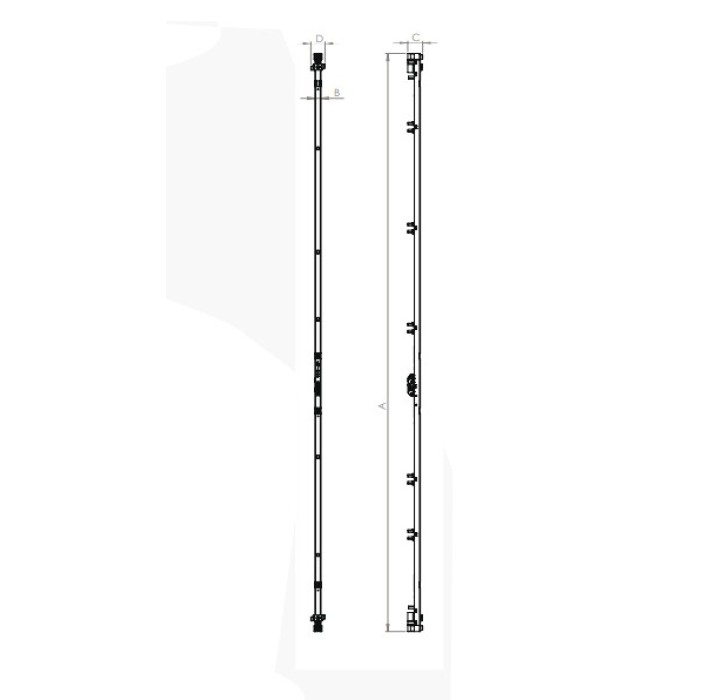 Καρέ D-FENDER 4 Κλειδωμάτων για λαβή καρέ ALUMIL 14000 (74402) Domus