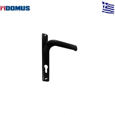Πόμολο με πλάκα μαύρο Domus 6145Μ