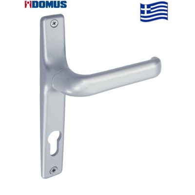 Πόμολο με πλάκα ασημί Domus 6145SP