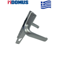Πόμολο με πλάκα ασημί Domus 6145SP