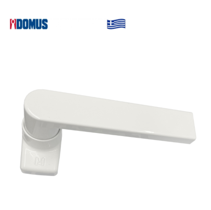 Πόμολο Skyline μονό με μεταλλική ροζέτα λευκό Domus (6175L)